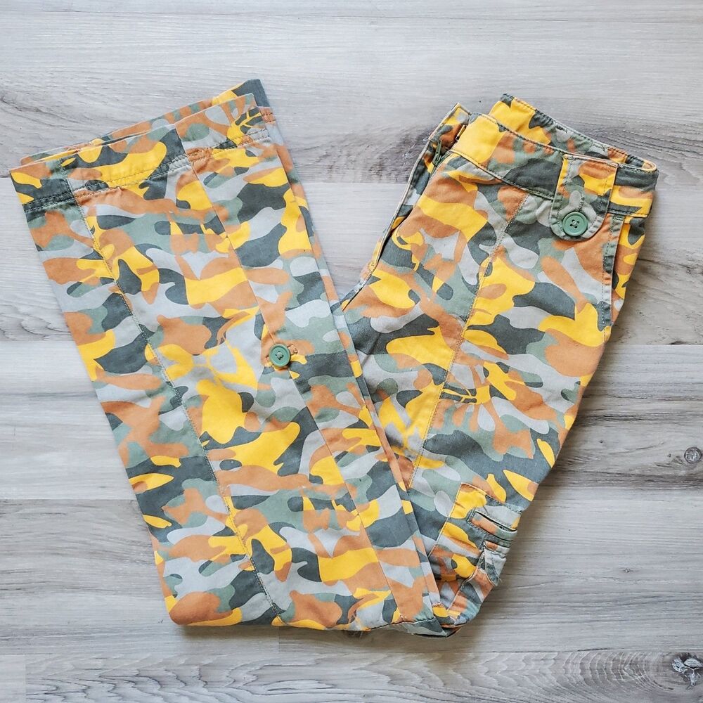 metrostyle Orange Camo Pants Women's Size 6 Cotton Y2K
